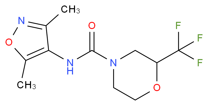 N-(3,5-dimethylisoxazol-4-yl)-2-(trifluoromethyl)morpholine-4-carboxamide_分子结构_CAS_)