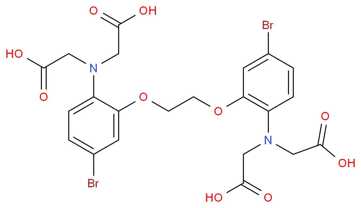 2-{[2-(2-{2-[bis(carboxymethyl)amino]-5-bromophenoxy}ethoxy)-4-bromophenyl](carboxymethyl)amino}acetic acid_分子结构_CAS_73630-11-2