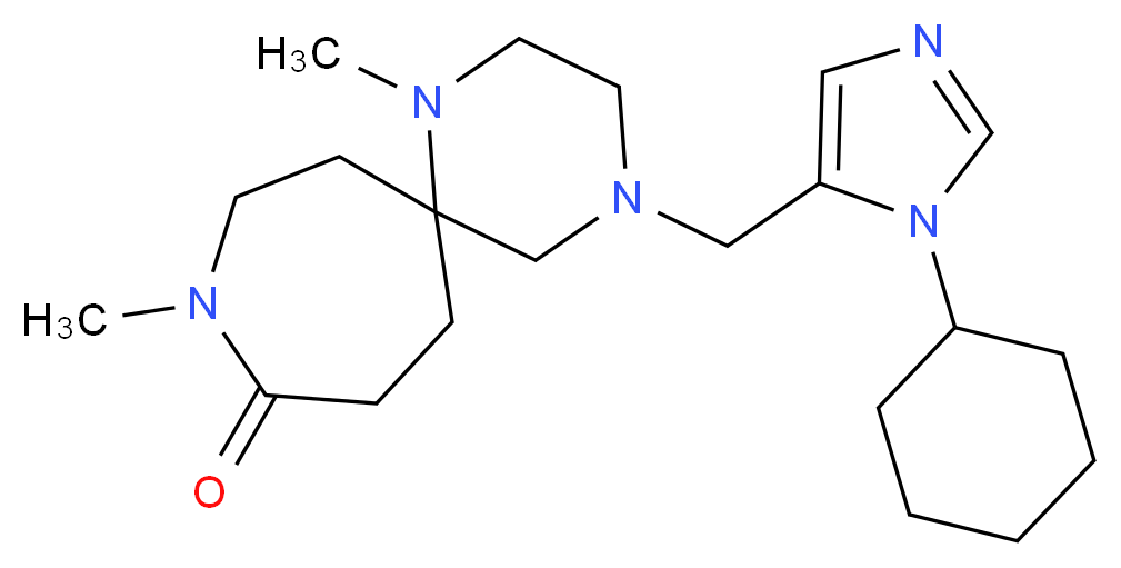 4-[(1-cyclohexyl-1H-imidazol-5-yl)methyl]-1,9-dimethyl-1,4,9-triazaspiro[5.6]dodecan-10-one_分子结构_CAS_)