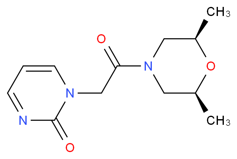 1-{2-[(2R*,6S*)-2,6-dimethylmorpholin-4-yl]-2-oxoethyl}pyrimidin-2(1H)-one_分子结构_CAS_)