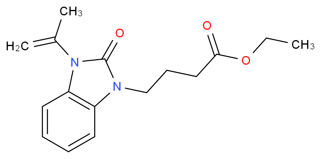 ethyl 4-[2-oxo-3-(prop-1-en-2-yl)-2,3-dihydro-1H-1,3-benzodiazol-1-yl]butanoate_分子结构_CAS_116199-87-2