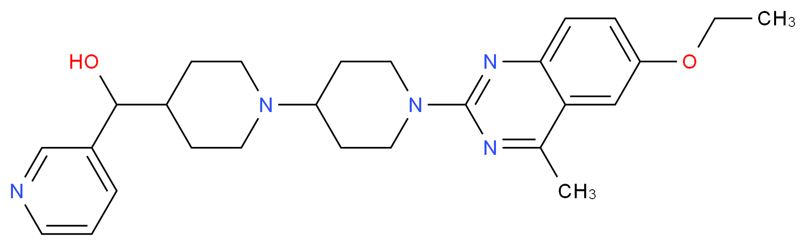 [1'-(6-ethoxy-4-methyl-2-quinazolinyl)-1,4'-bipiperidin-4-yl](3-pyridinyl)methanol_分子结构_CAS_)