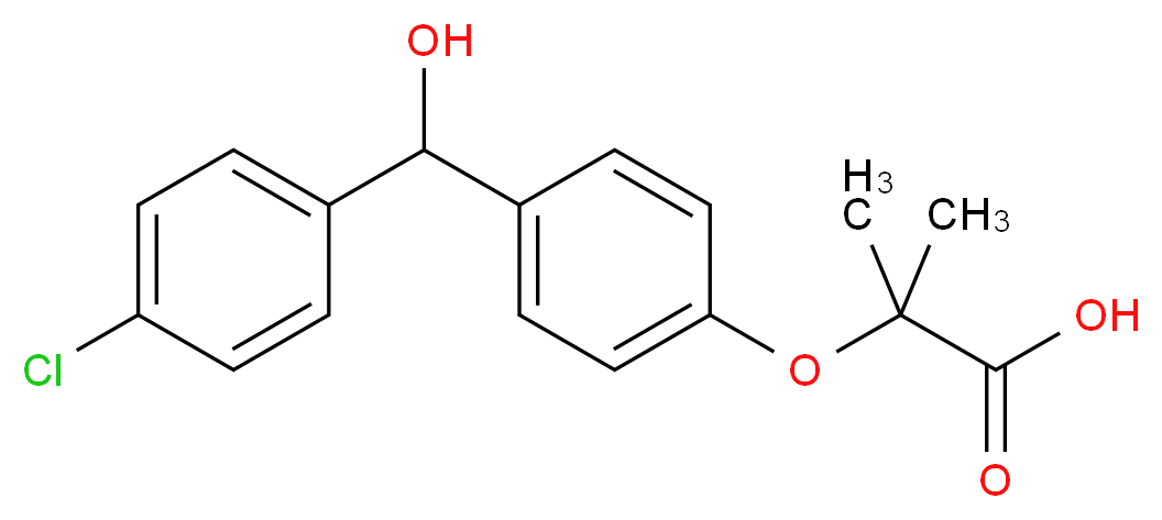 2-{4-[(4-chlorophenyl)(hydroxy)methyl]phenoxy}-2-methylpropanoic acid_分子结构_CAS_54419-31-7