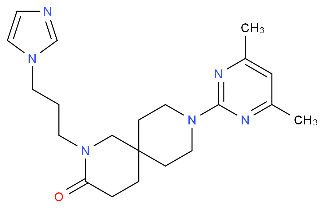 9-(4,6-dimethylpyrimidin-2-yl)-2-[3-(1H-imidazol-1-yl)propyl]-2,9-diazaspiro[5.5]undecan-3-one_分子结构_CAS_)