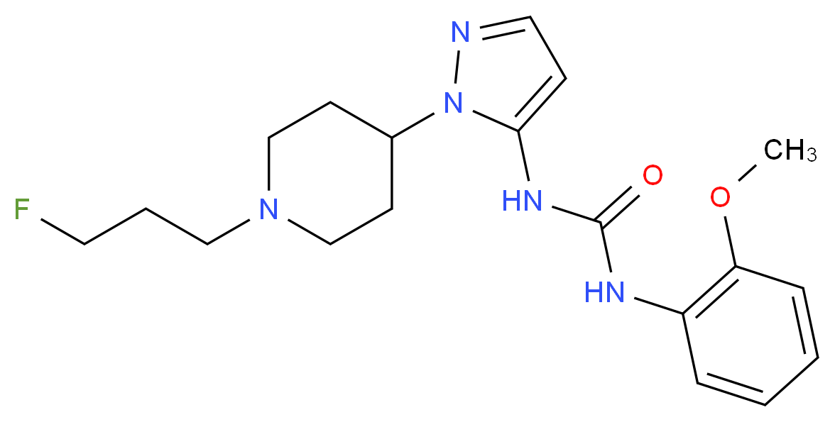 N-{1-[1-(3-fluoropropyl)piperidin-4-yl]-1H-pyrazol-5-yl}-N'-(2-methoxyphenyl)urea_分子结构_CAS_)