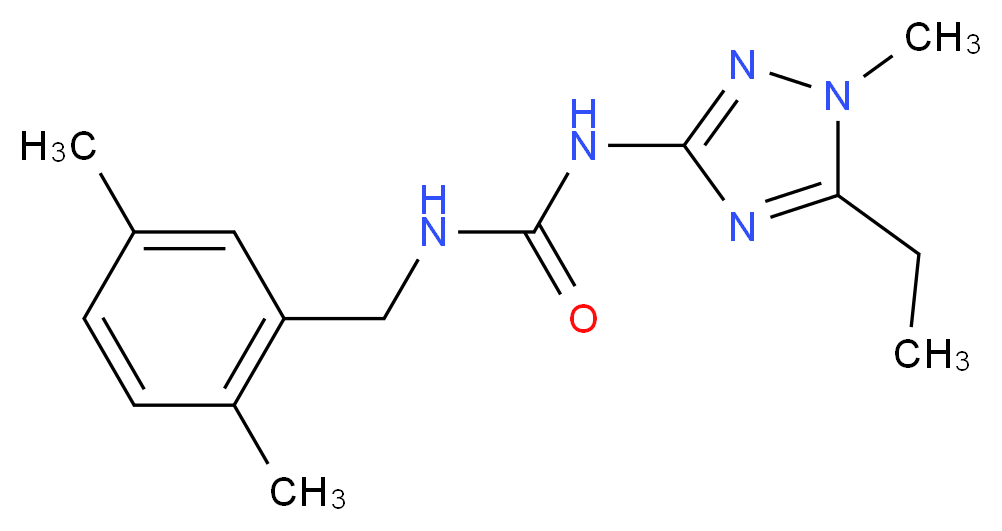 N-(2,5-dimethylbenzyl)-N'-(5-ethyl-1-methyl-1H-1,2,4-triazol-3-yl)urea_分子结构_CAS_)