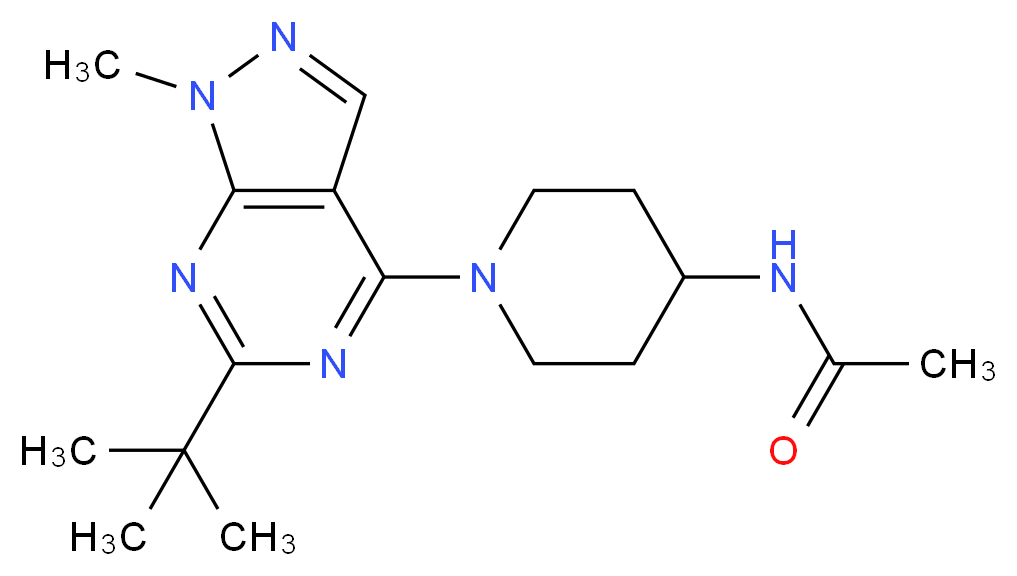 N-[1-(6-tert-butyl-1-methyl-1H-pyrazolo[3,4-d]pyrimidin-4-yl)-4-piperidinyl]acetamide_分子结构_CAS_)