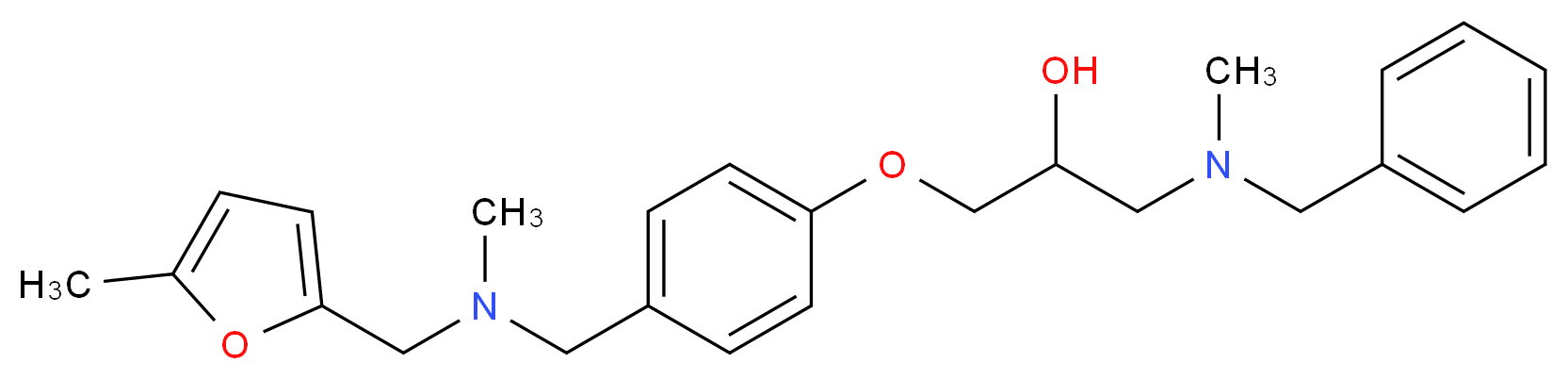 1-[benzyl(methyl)amino]-3-[4-({methyl[(5-methyl-2-furyl)methyl]amino}methyl)phenoxy]-2-propanol_分子结构_CAS_)