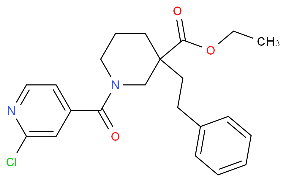 ethyl 1-(2-chloroisonicotinoyl)-3-(2-phenylethyl)-3-piperidinecarboxylate_分子结构_CAS_)