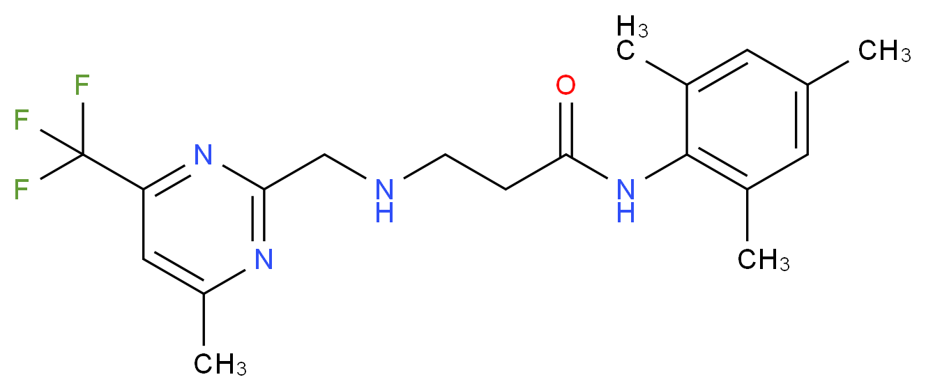 N-mesityl-3-({[4-methyl-6-(trifluoromethyl)pyrimidin-2-yl]methyl}amino)propanamide_分子结构_CAS_)
