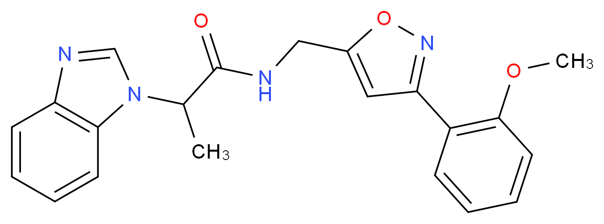 2-(1H-benzimidazol-1-yl)-N-{[3-(2-methoxyphenyl)isoxazol-5-yl]methyl}propanamide_分子结构_CAS_)