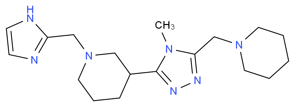 1-(1H-imidazol-2-ylmethyl)-3-[4-methyl-5-(piperidin-1-ylmethyl)-4H-1,2,4-triazol-3-yl]piperidine_分子结构_CAS_)