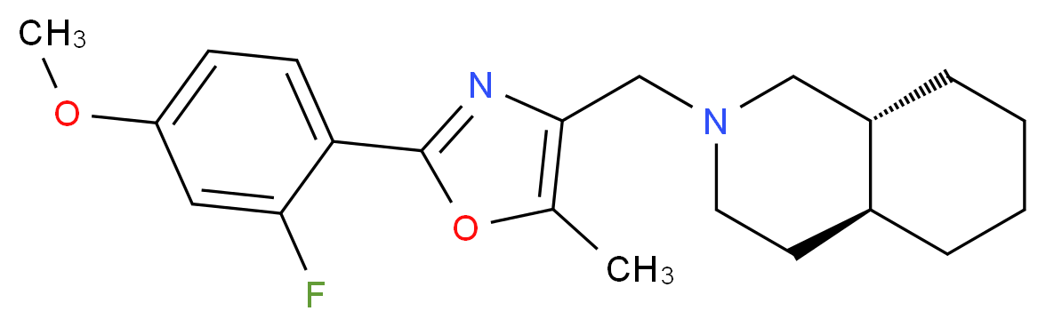 (4aS*,8aR*)-2-{[2-(2-fluoro-4-methoxyphenyl)-5-methyl-1,3-oxazol-4-yl]methyl}decahydroisoquinoline_分子结构_CAS_)