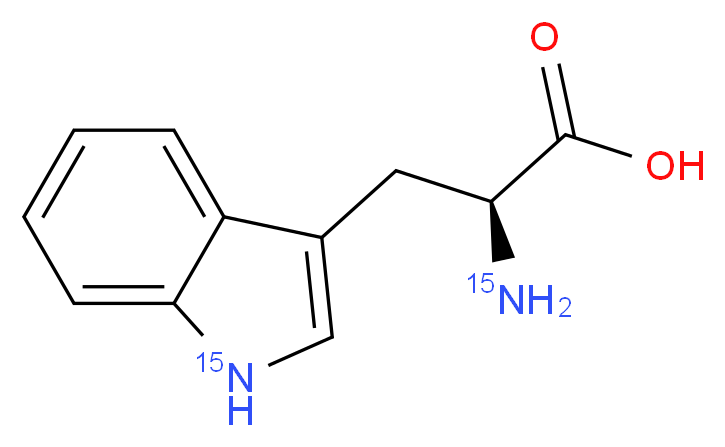 (2S)-2-amino-3-[(1-<sup>1</sup><sup>5</sup>N)-1H-indol-3-yl]propanoic acid_分子结构_CAS_204634-20-8