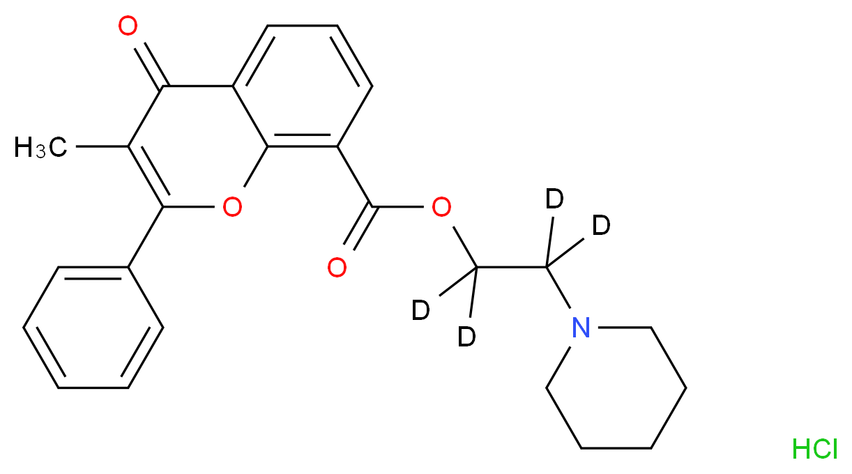 2-(piperidin-1-yl)(<sup>2</sup>H<sub>4</sub>)ethyl 3-methyl-4-oxo-2-phenyl-4H-chromene-8-carboxylate hydrochloride_分子结构_CAS_1189678-43-0