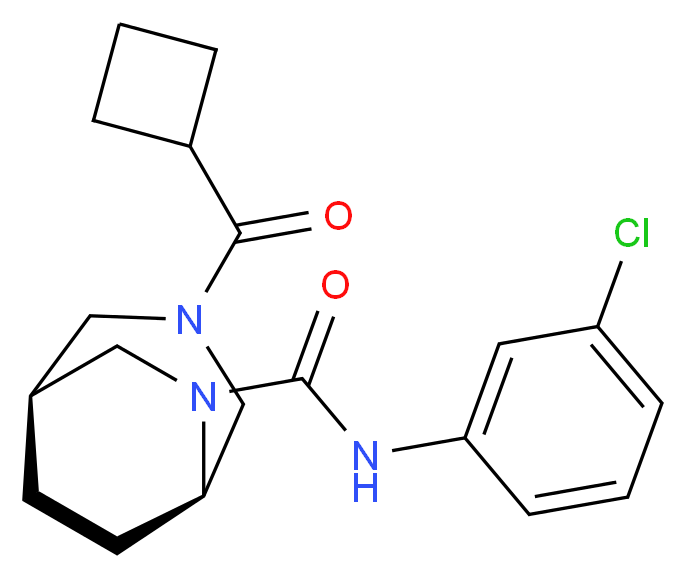 (1S*,5R*)-N-(3-chlorophenyl)-3-(cyclobutylcarbonyl)-3,6-diazabicyclo[3.2.2]nonane-6-carboxamide_分子结构_CAS_)