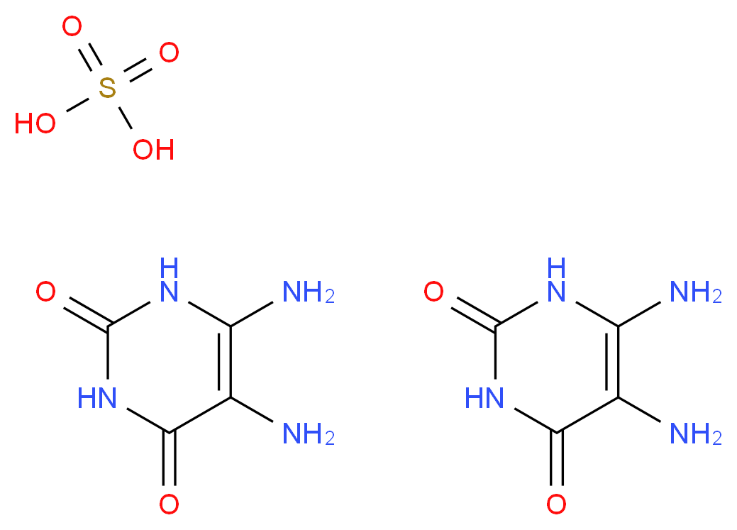 bis(5,6-diamino-1,2,3,4-tetrahydropyrimidine-2,4-dione); sulfuric acid_分子结构_CAS_32014-70-3