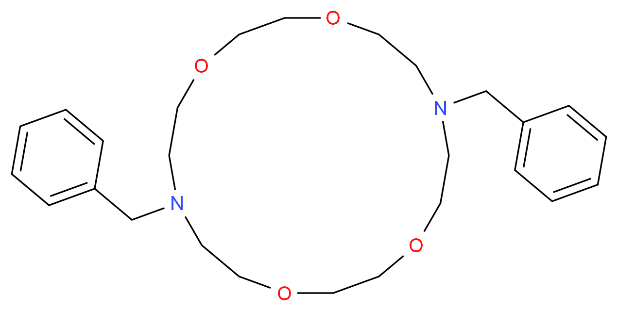 7,16-dibenzyl-1,4,10,13-tetraoxa-7,16-diazacyclooctadecane_分子结构_CAS_69703-25-9