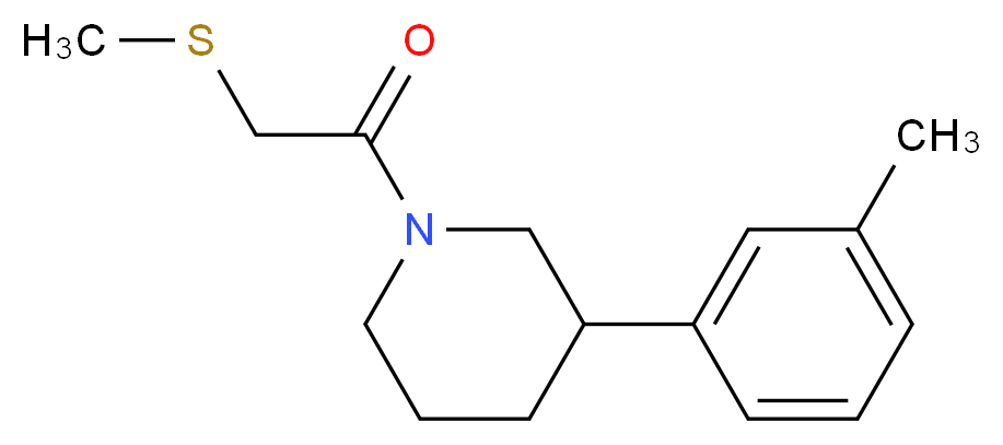 3-(3-methylphenyl)-1-[(methylthio)acetyl]piperidine_分子结构_CAS_)