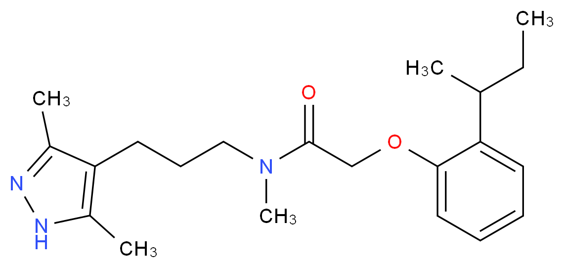 2-(2-sec-butylphenoxy)-N-[3-(3,5-dimethyl-1H-pyrazol-4-yl)propyl]-N-methylacetamide_分子结构_CAS_)