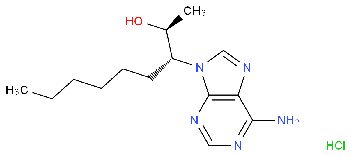 (2S,3R)-3-(6-amino-9H-purin-9-yl)nonan-2-ol hydrochloride_分子结构_CAS_58337-38-5