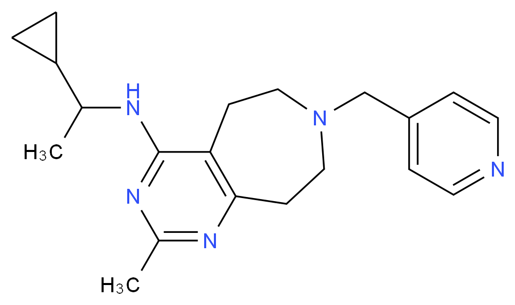 N-(1-cyclopropylethyl)-2-methyl-7-(pyridin-4-ylmethyl)-6,7,8,9-tetrahydro-5H-pyrimido[4,5-d]azepin-4-amine_分子结构_CAS_)
