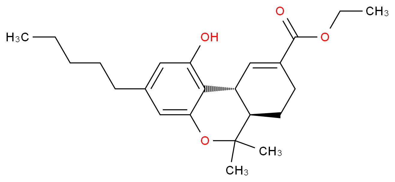 ethyl (6aR,10aR)-1-hydroxy-6,6-dimethyl-3-pentyl-6H,6aH,7H,8H,10aH-benzo[c]isochromene-9-carboxylate_分子结构_CAS_1262438-64-1