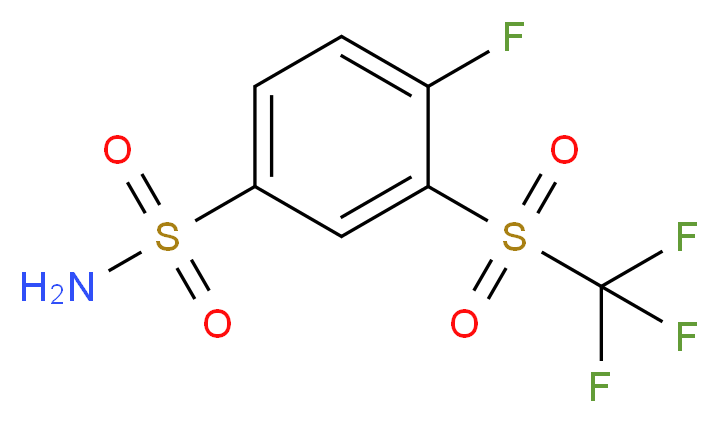 4-Fluoro-3-[(trifluoromethyl)sulfonyl]benzenesulfonamide_分子结构_CAS_1027345-08-9)