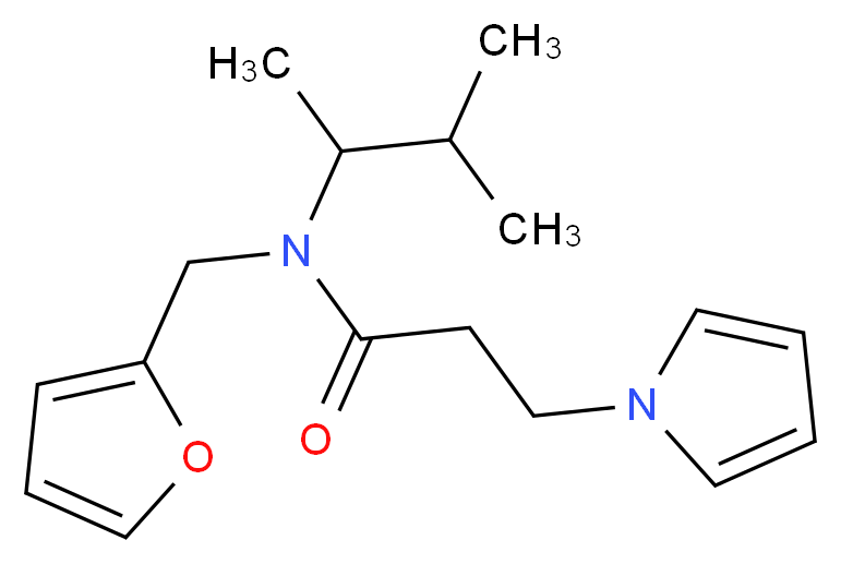 N-(1,2-dimethylpropyl)-N-(2-furylmethyl)-3-(1H-pyrrol-1-yl)propanamide_分子结构_CAS_)