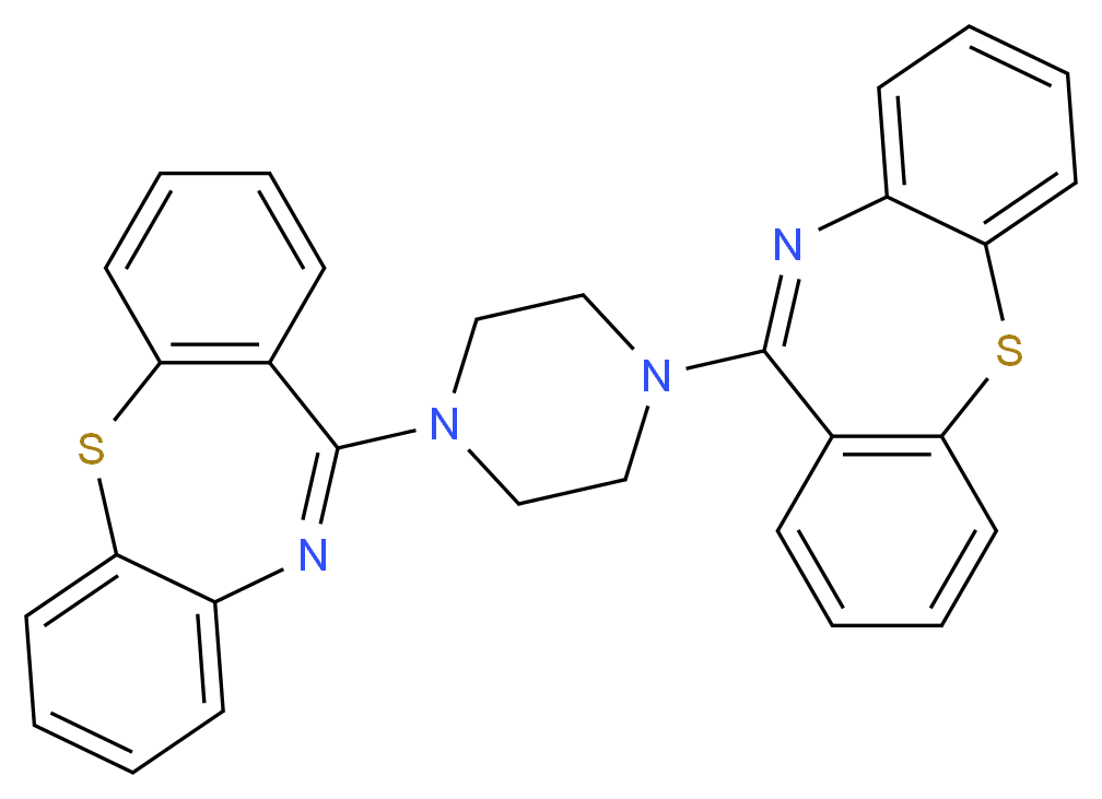10-(4-{2-thia-9-azatricyclo[9.4.0.0<sup>3</sup>,<sup>8</sup>]pentadeca-1(11),3(8),4,6,9,12,14-heptaen-10-yl}piperazin-1-yl)-2-thia-9-azatricyclo[9.4.0.0<sup>3</sup>,<sup>8</sup>]pentadeca-1(11),3(8),4,6,9,12,14-heptaene_分子结构_CAS_945668-94-0