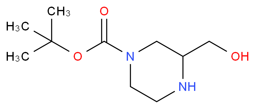 1-Boc-(3-Hydroxymethyl)piperazine_分子结构_CAS_301673-16-5)