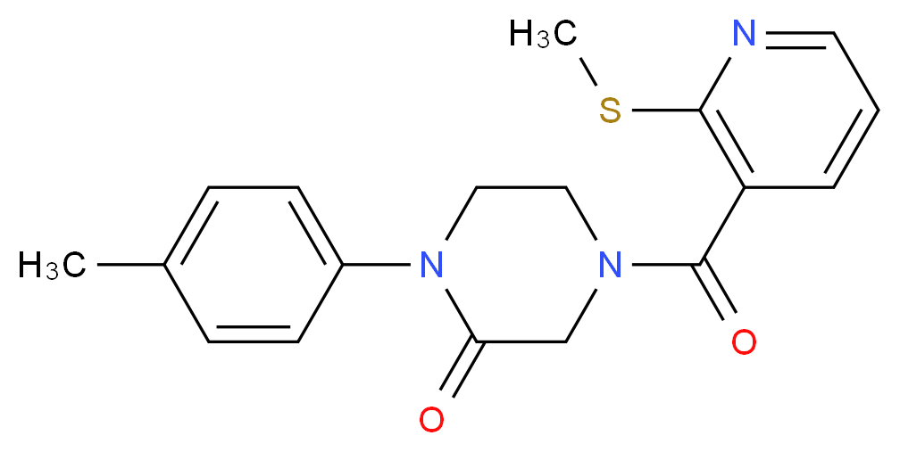 1-(4-methylphenyl)-4-{[2-(methylthio)-3-pyridinyl]carbonyl}-2-piperazinone_分子结构_CAS_)