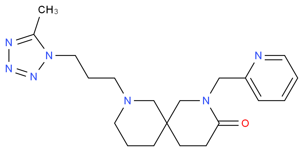 8-[3-(5-methyl-1H-tetrazol-1-yl)propyl]-2-(pyridin-2-ylmethyl)-2,8-diazaspiro[5.5]undecan-3-one_分子结构_CAS_)