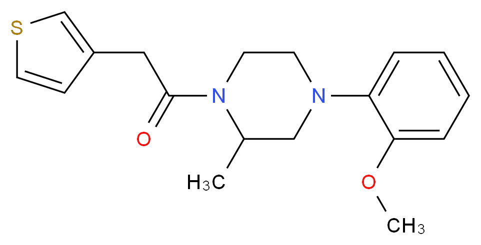 4-(2-methoxyphenyl)-2-methyl-1-(3-thienylacetyl)piperazine_分子结构_CAS_)