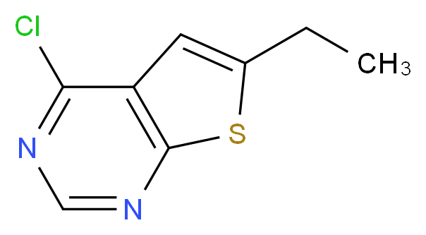 4-chloro-6-ethylthieno[2,3-d]pyrimidine_分子结构_CAS_81136-42-7