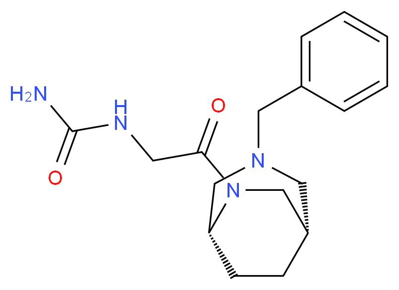 N-{2-[(1S*,5R*)-3-benzyl-3,6-diazabicyclo[3.2.2]non-6-yl]-2-oxoethyl}urea (non-preferred name)_分子结构_CAS_)