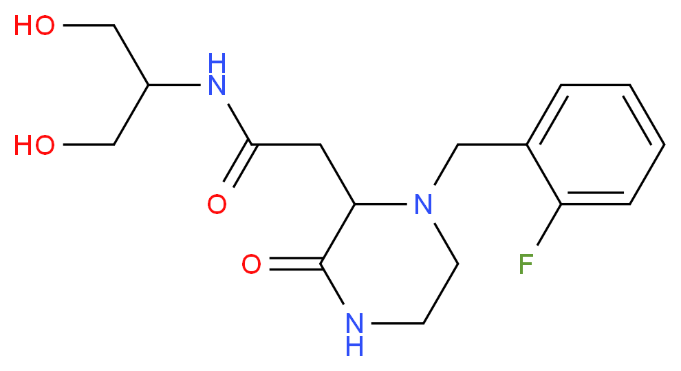 2-[1-(2-fluorobenzyl)-3-oxo-2-piperazinyl]-N-[2-hydroxy-1-(hydroxymethyl)ethyl]acetamide_分子结构_CAS_)
