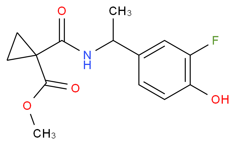 methyl 1-({[1-(3-fluoro-4-hydroxyphenyl)ethyl]amino}carbonyl)cyclopropanecarboxylate_分子结构_CAS_)