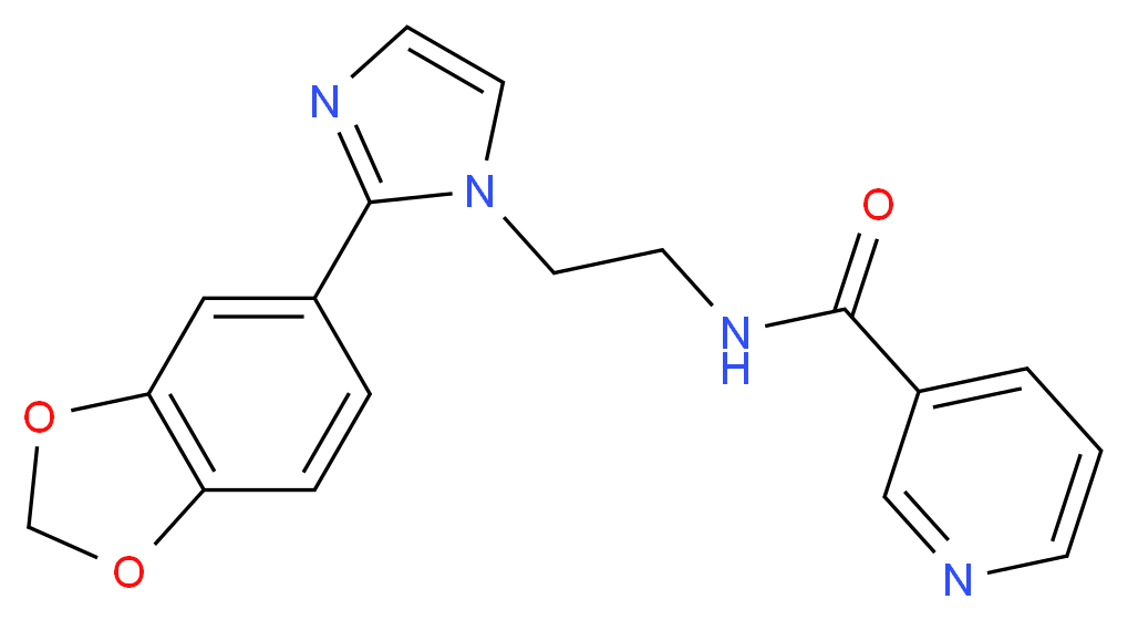 N-{2-[2-(1,3-benzodioxol-5-yl)-1H-imidazol-1-yl]ethyl}nicotinamide_分子结构_CAS_)