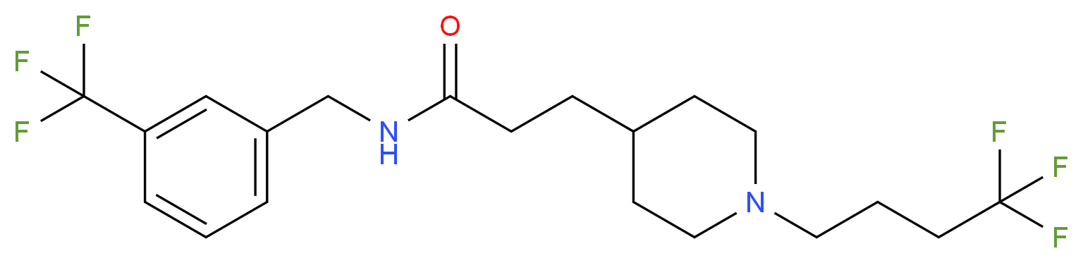 3-[1-(4,4,4-trifluorobutyl)-4-piperidinyl]-N-[3-(trifluoromethyl)benzyl]propanamide_分子结构_CAS_)