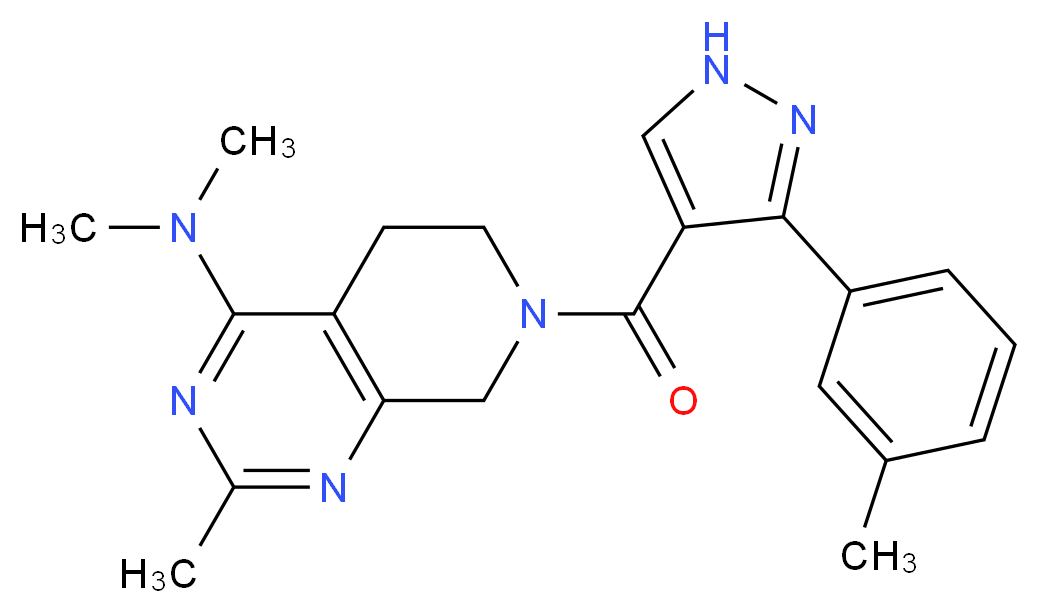 N,N,2-trimethyl-7-{[3-(3-methylphenyl)-1H-pyrazol-4-yl]carbonyl}-5,6,7,8-tetrahydropyrido[3,4-d]pyrimidin-4-amine_分子结构_CAS_)