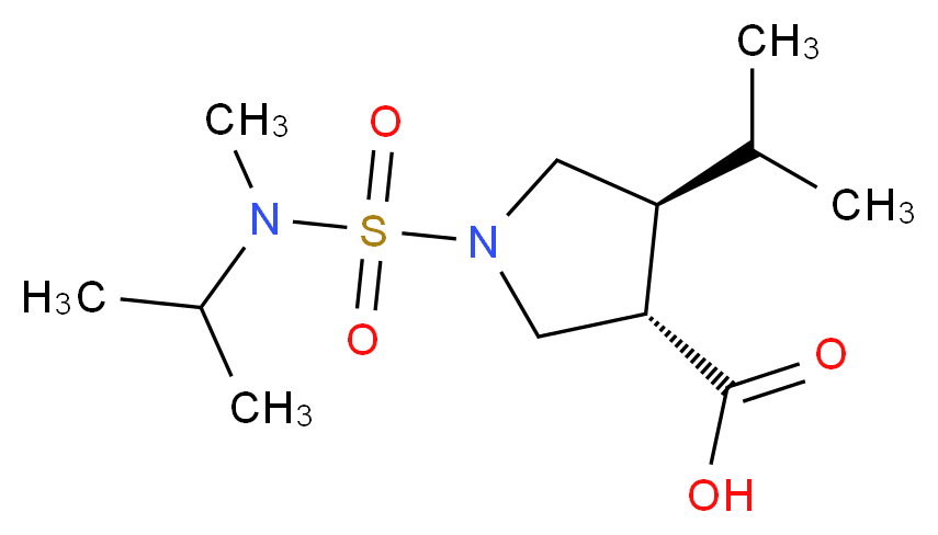 (3S*,4S*)-4-isopropyl-1-{[isopropyl(methyl)amino]sulfonyl}-3-pyrrolidinecarboxylic acid_分子结构_CAS_)