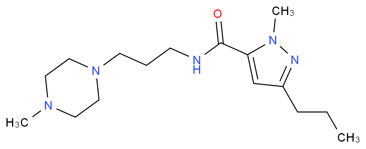 1-methyl-N-[3-(4-methylpiperazin-1-yl)propyl]-3-propyl-1H-pyrazole-5-carboxamide_分子结构_CAS_)