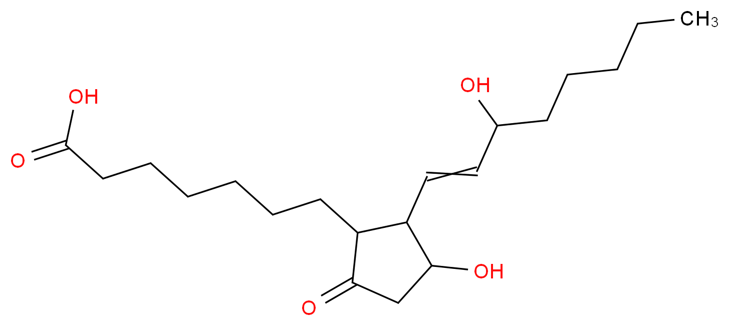 7-[3-hydroxy-2-(3-hydroxyoct-1-en-1-yl)-5-oxocyclopentyl]heptanoic acid_分子结构_CAS_745-65-3
