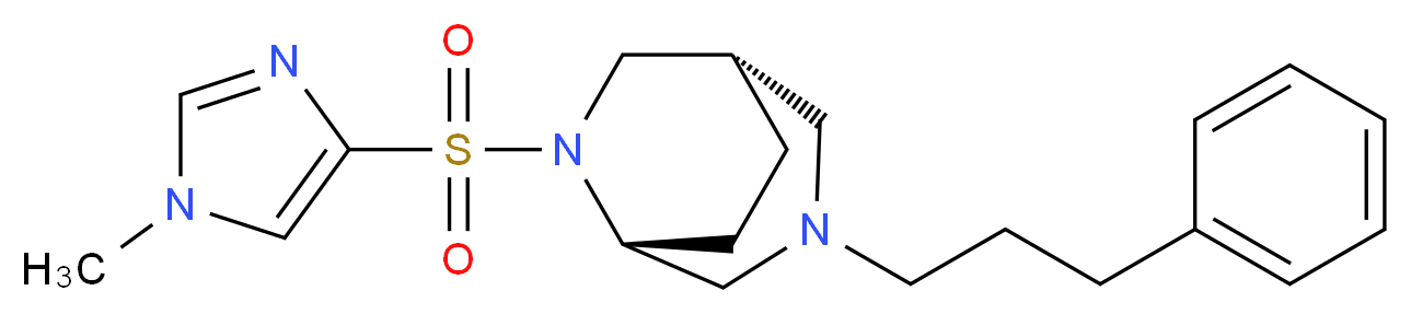 (1S*,5R*)-6-[(1-methyl-1H-imidazol-4-yl)sulfonyl]-3-(3-phenylpropyl)-3,6-diazabicyclo[3.2.2]nonane_分子结构_CAS_)