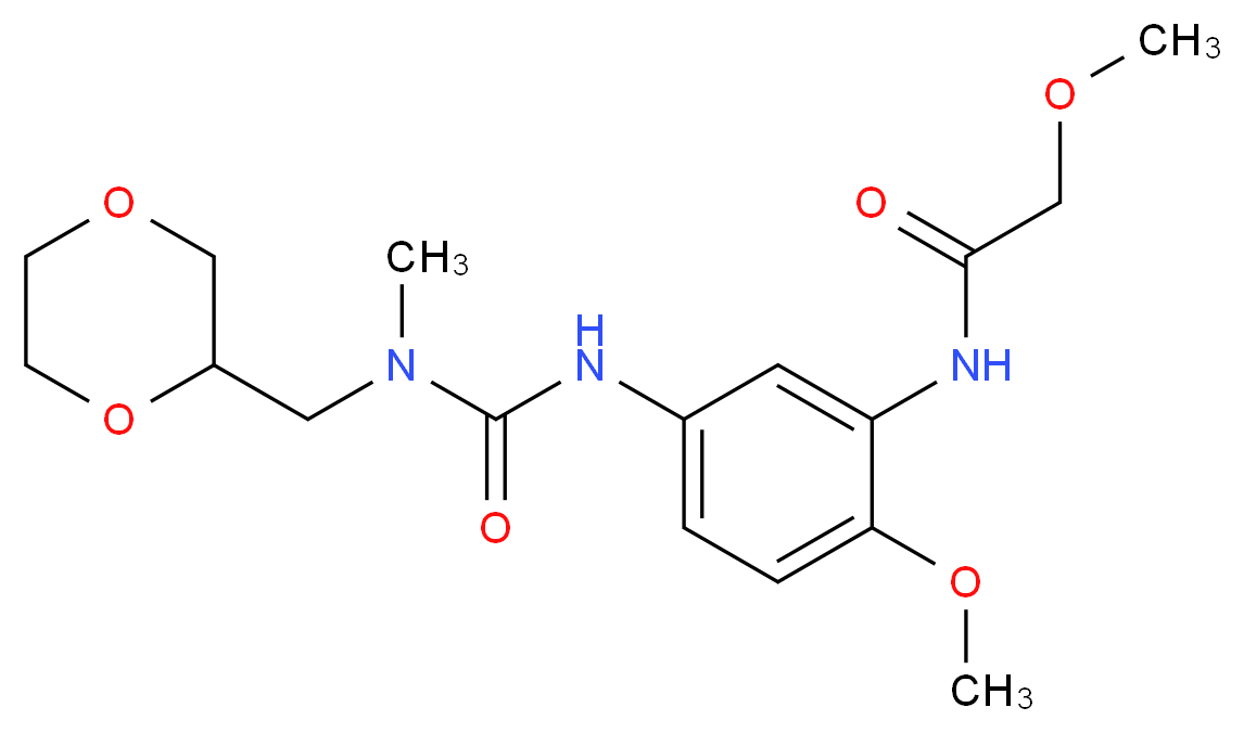 N-[5-({[(1,4-dioxan-2-ylmethyl)(methyl)amino]carbonyl}amino)-2-methoxyphenyl]-2-methoxyacetamide_分子结构_CAS_)