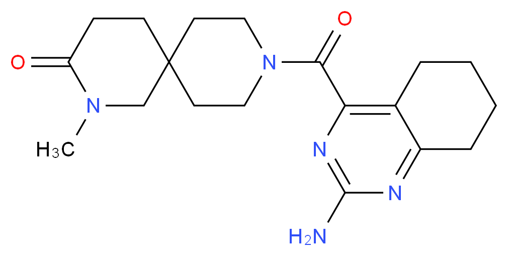 9-[(2-amino-5,6,7,8-tetrahydroquinazolin-4-yl)carbonyl]-2-methyl-2,9-diazaspiro[5.5]undecan-3-one_分子结构_CAS_)