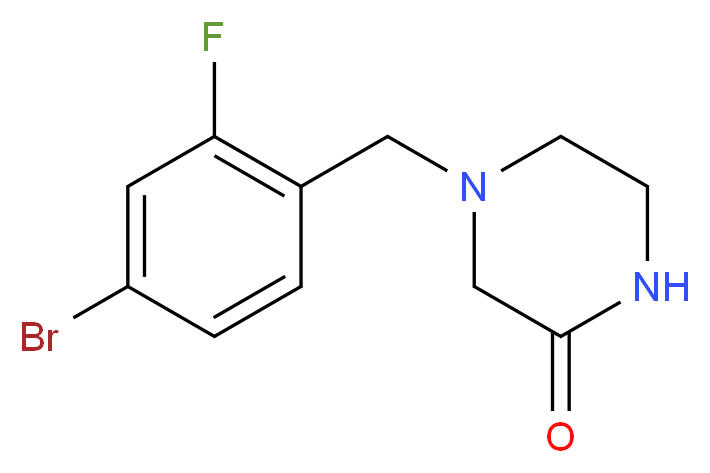 4-[(4-bromo-2-fluorophenyl)methyl]piperazin-2-one_分子结构_CAS_)