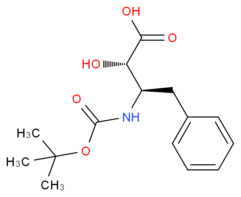(2S,3R)-3-{[(tert-butoxy)carbonyl]amino}-2-hydroxy-4-phenylbutanoic acid_分子结构_CAS_62023-65-8