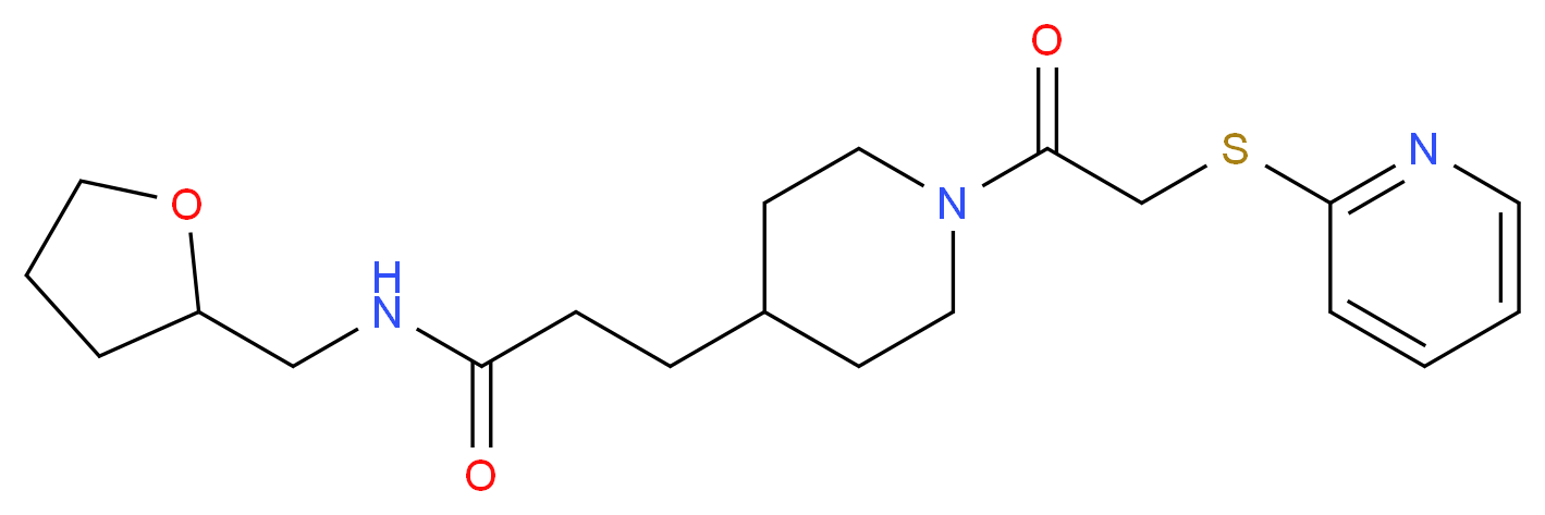 3-{1-[(2-pyridinylthio)acetyl]-4-piperidinyl}-N-(tetrahydro-2-furanylmethyl)propanamide_分子结构_CAS_)